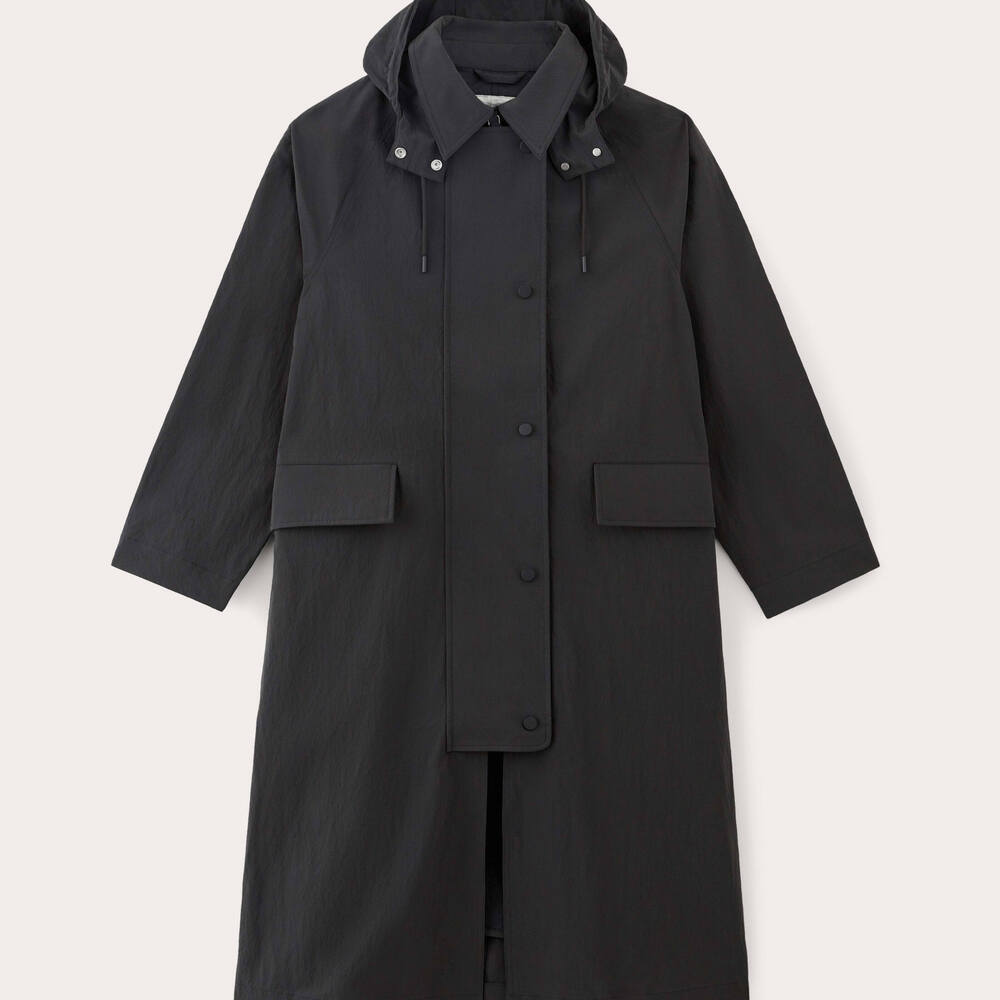 Everlane Women's Oversized Anorak Jacket in Black, Size Extra Small